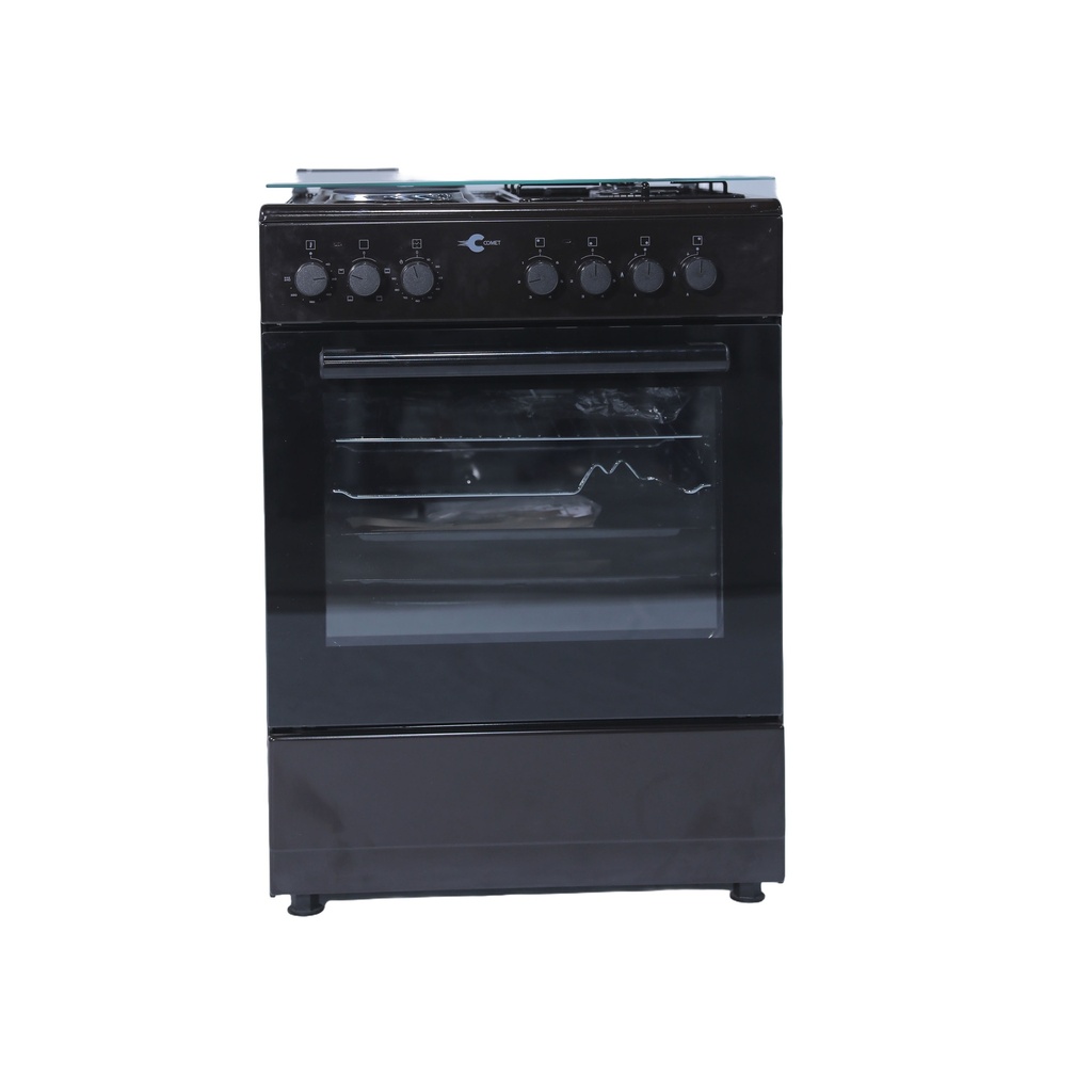 STOVE 50*50, 2 GAS + 2 HOTPLATES, INOX COLOR